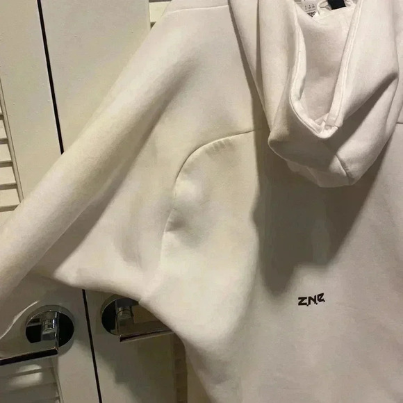 Adidas ZNE White Full Zip Hoodie - Picture 8 of 9
